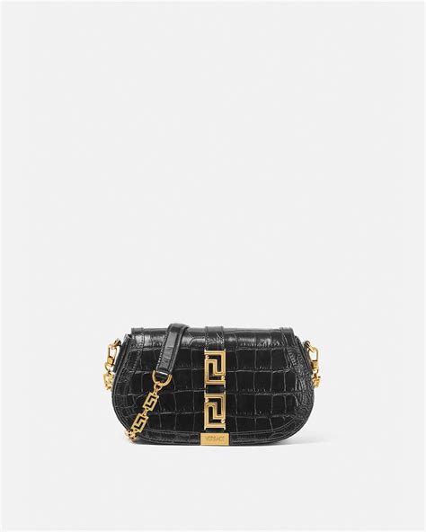 versace tas blauw|versace croc shoulder bags.